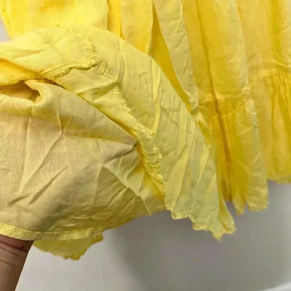 Wilfred  La Boheme Sidonie Tiered Ruffle Feminine Babydoll Mini Dress Yellow S - Picture 7 of 14